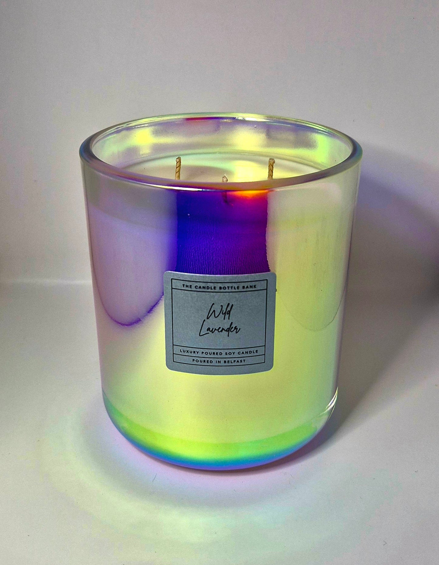 Iridescent Three Wick Scented Soy Wax Candle
