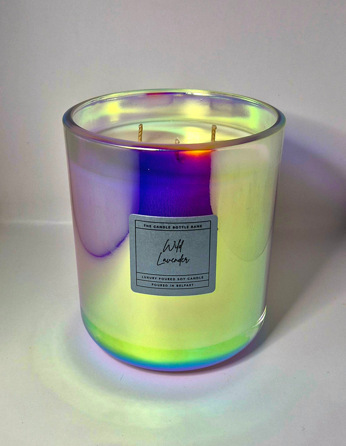 Iridescent Three Wick Scented Soy Wax Candle