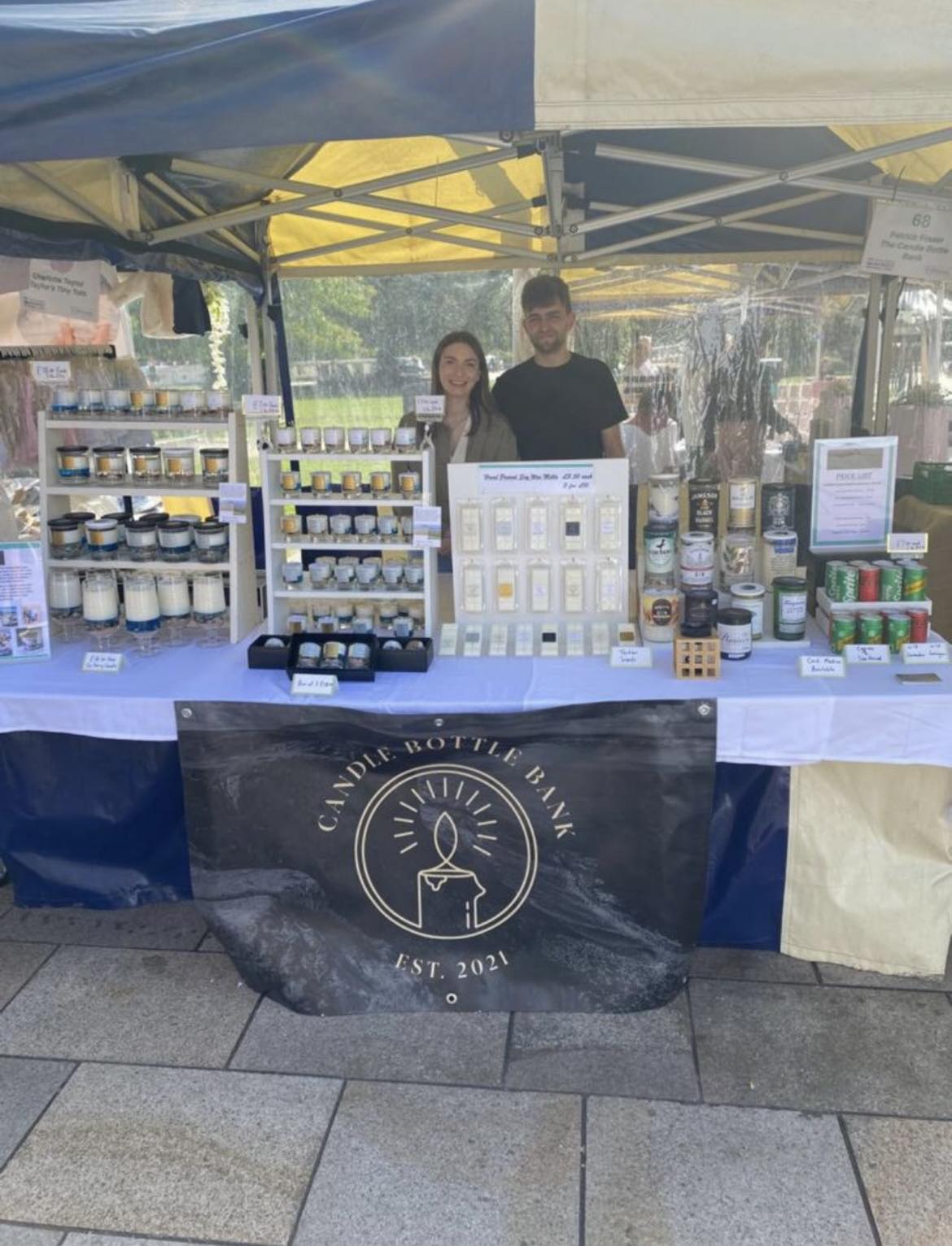 A photo of us as business owners at the Young Traders Market National Final in Stratford Upon Avon